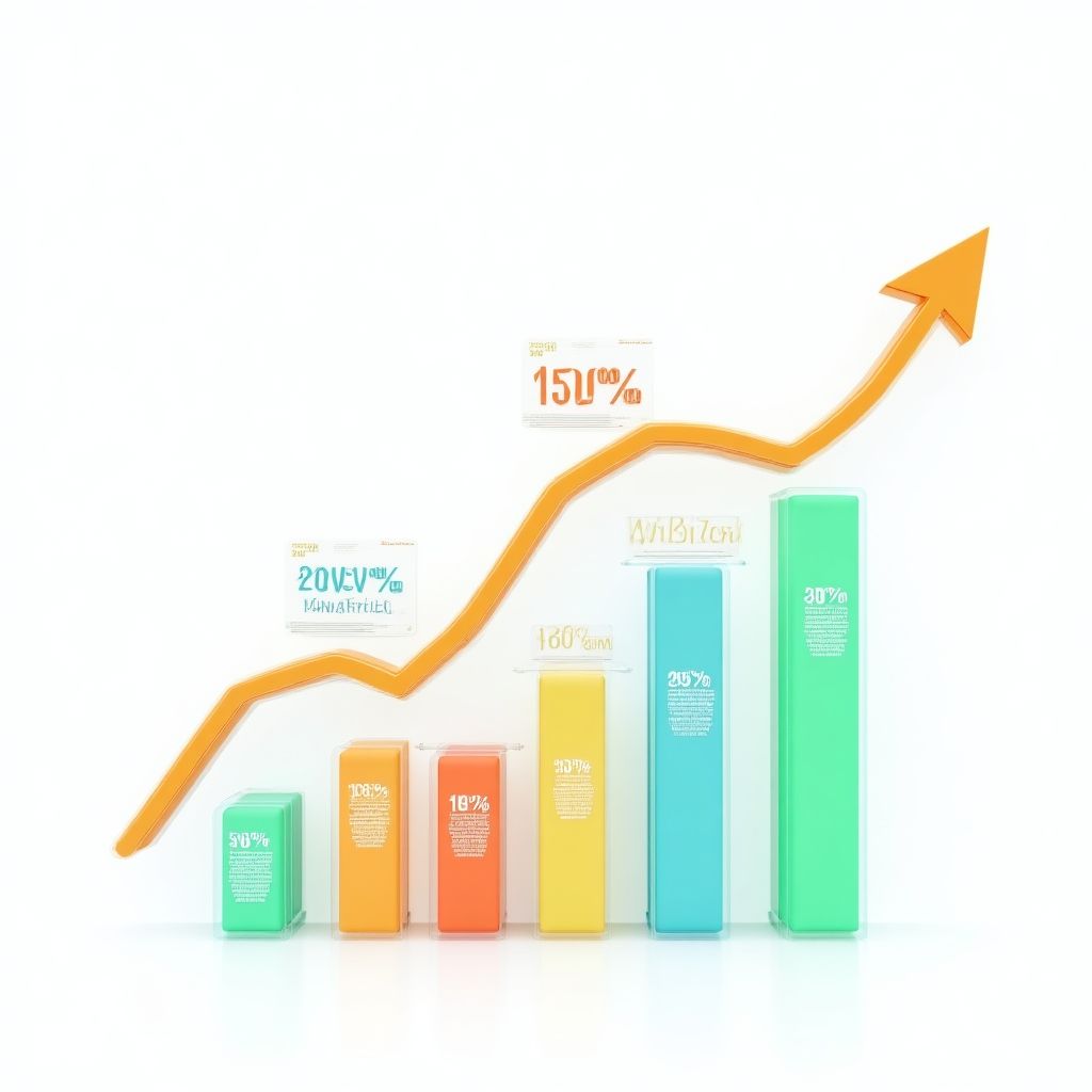 Gráficos de resultados financieros positivos