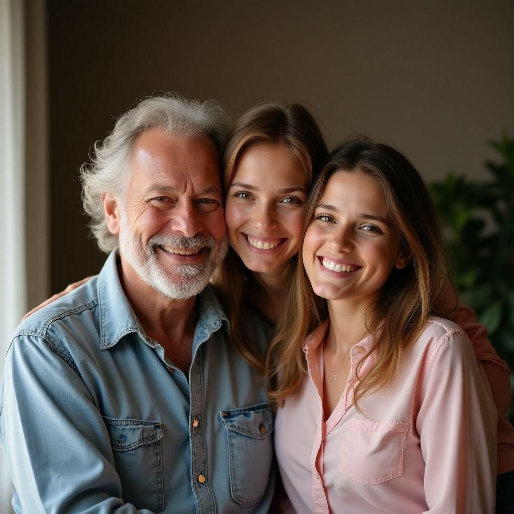 Familia Acosta durante consulta financiera