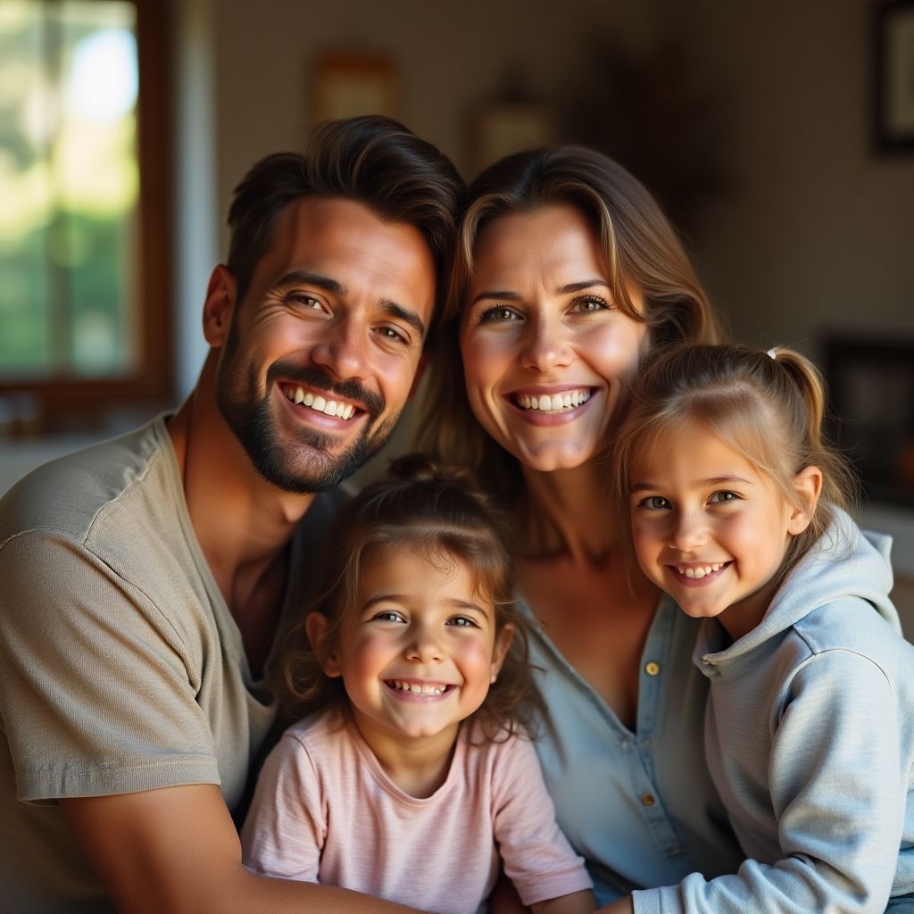 Familia González sonriendo