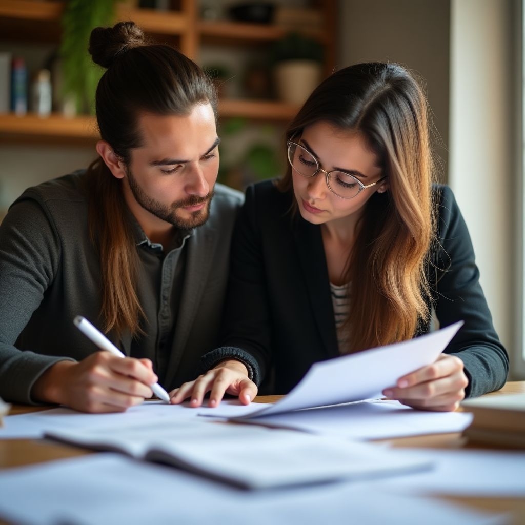 Familia López revisando finanzas
